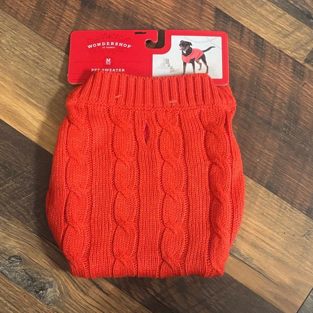 NWT Wondershop Vibrant Red Cable Knit Pet Sweater